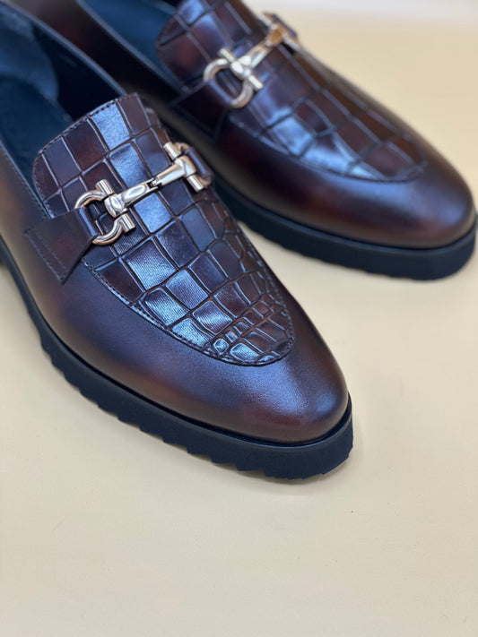 Brown Chunky Croc Vamp