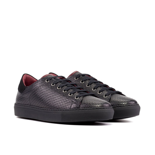 Black Painted Calf Lux Suede Sneaker 5867