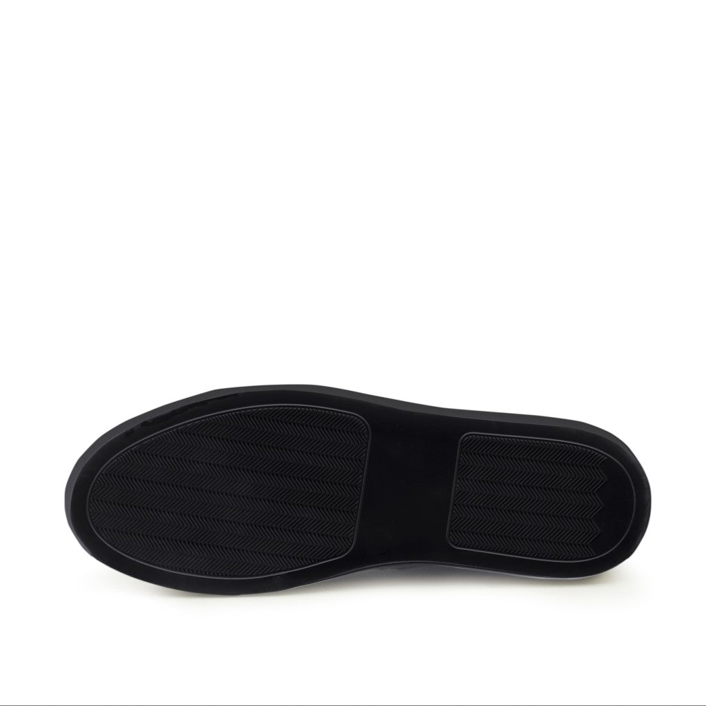 Black Painted Calf Lux Suede Sneaker 5867