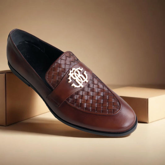 Brown Vamp Kniited Loafer-AL056