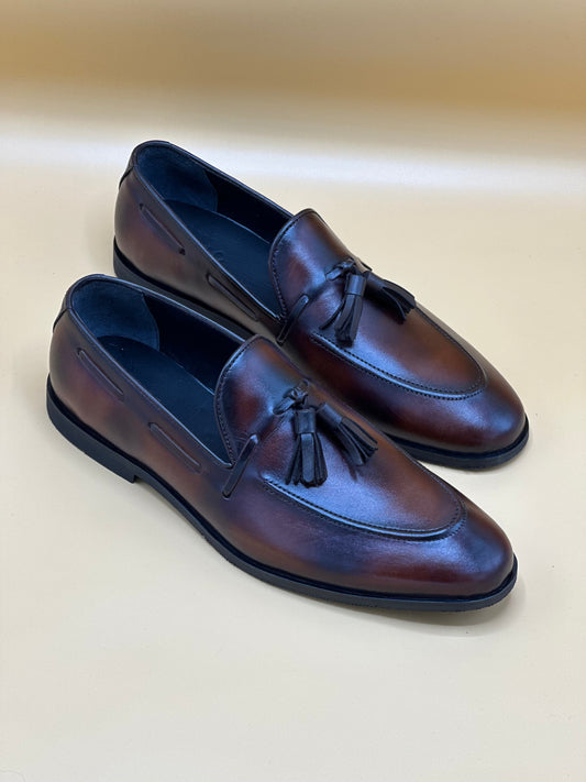 Brown Shaded Tassel Loafer
