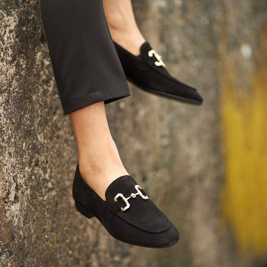 Black Lux Suede Loafers