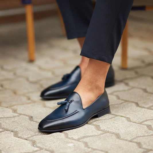 Blue Tassel Loafer