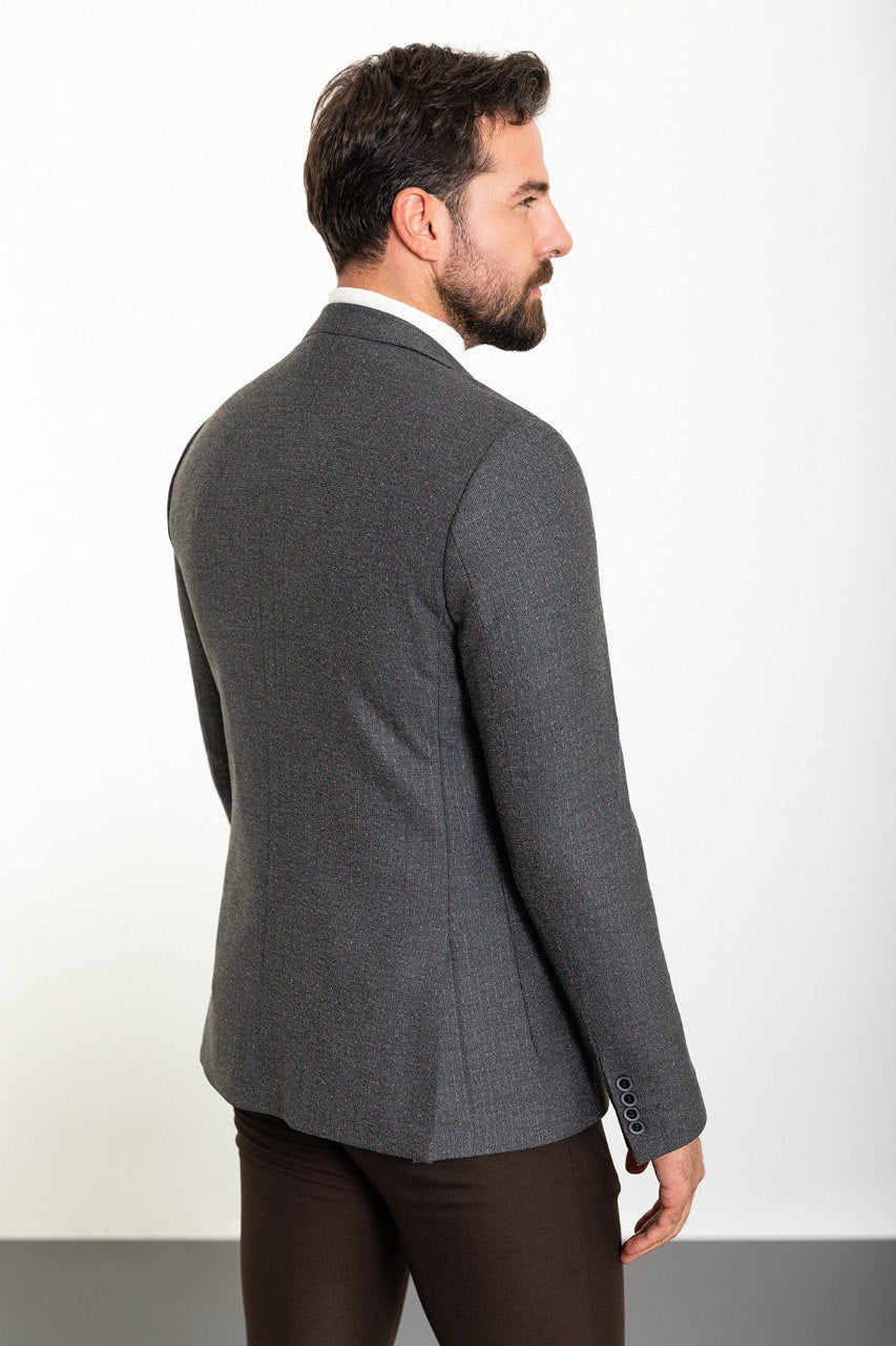 Grey Slim Fit Blazer MB-023