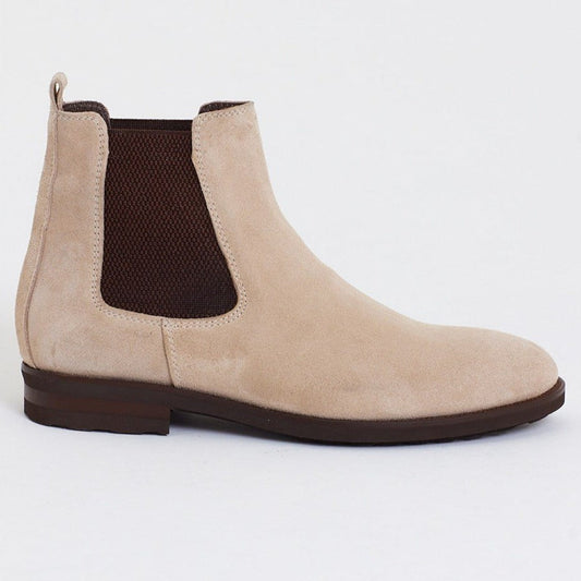 Beige Suede Chelsea Boots