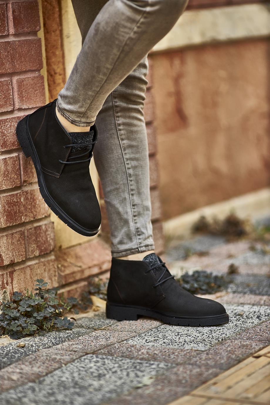 Black Nubuck Chukka Boots