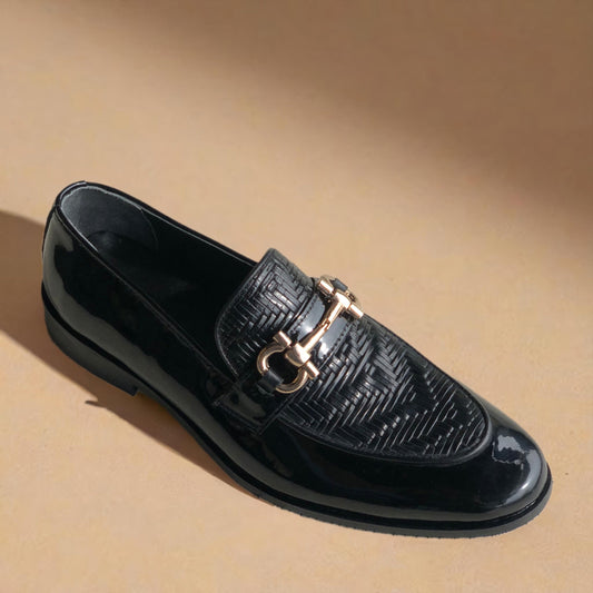 Black Patent Loafer-AL056