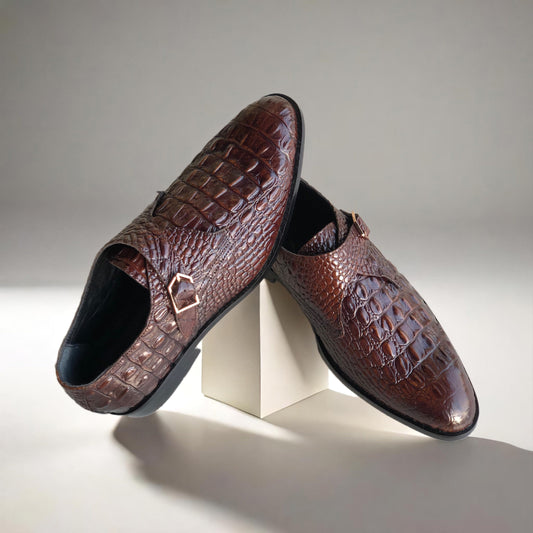 Brown Croc Single Monk
