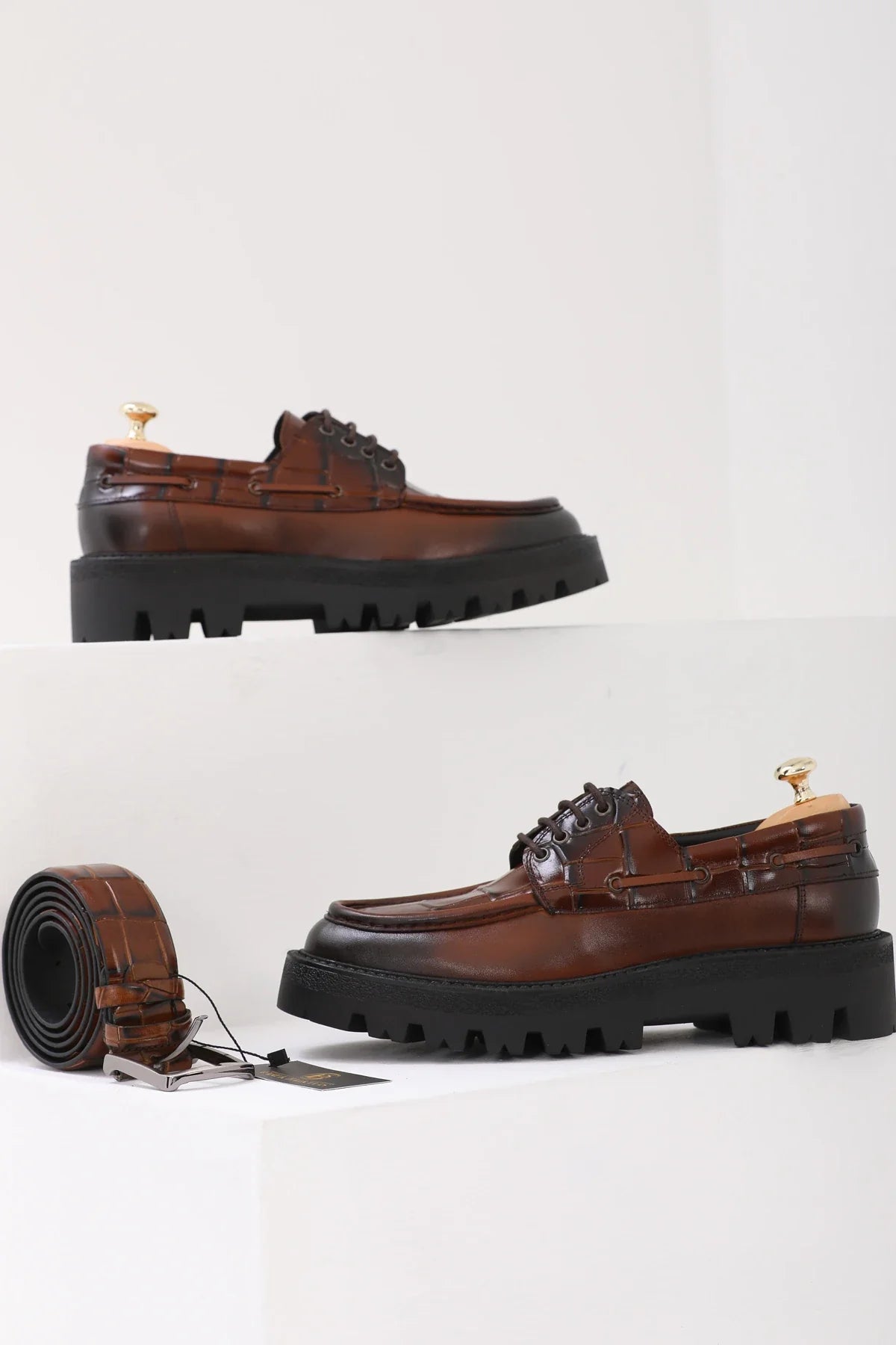 Brown Croc Chunky Savio-512