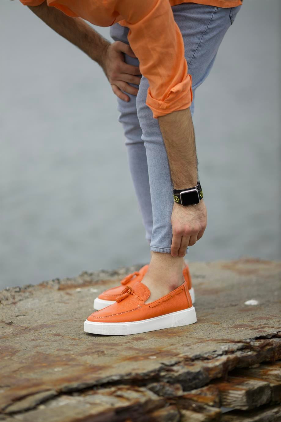 Orange Belgian Tassel Loafer
