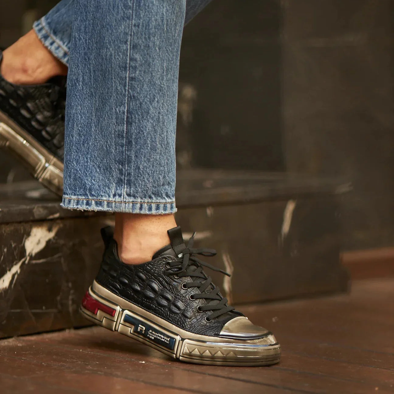 Black Casual Gel Sole Sneakers
