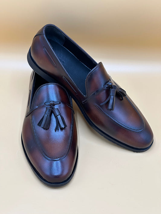 Brown Shaded Tassel Loafer