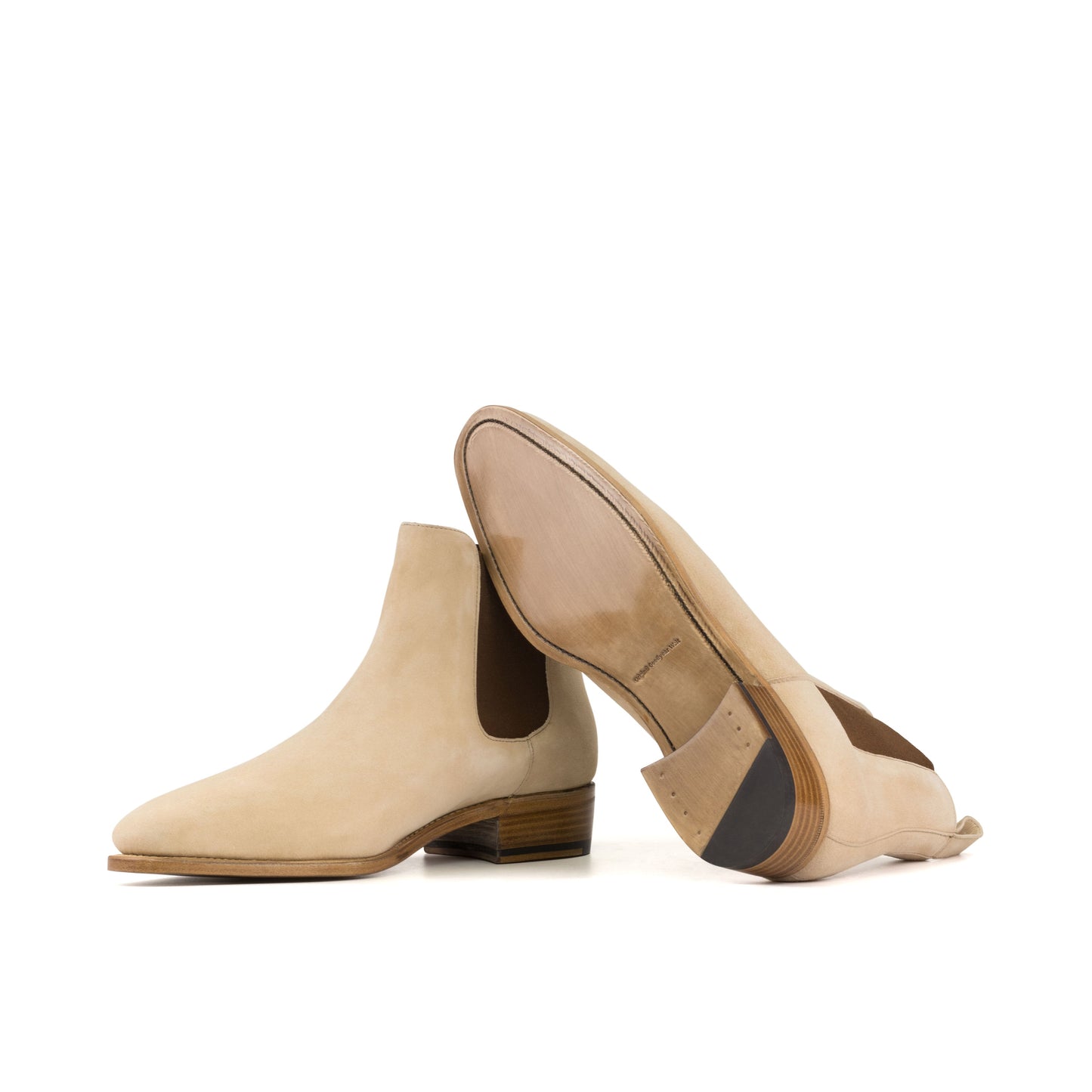 Taupe Kid Suede Chelsea Boots