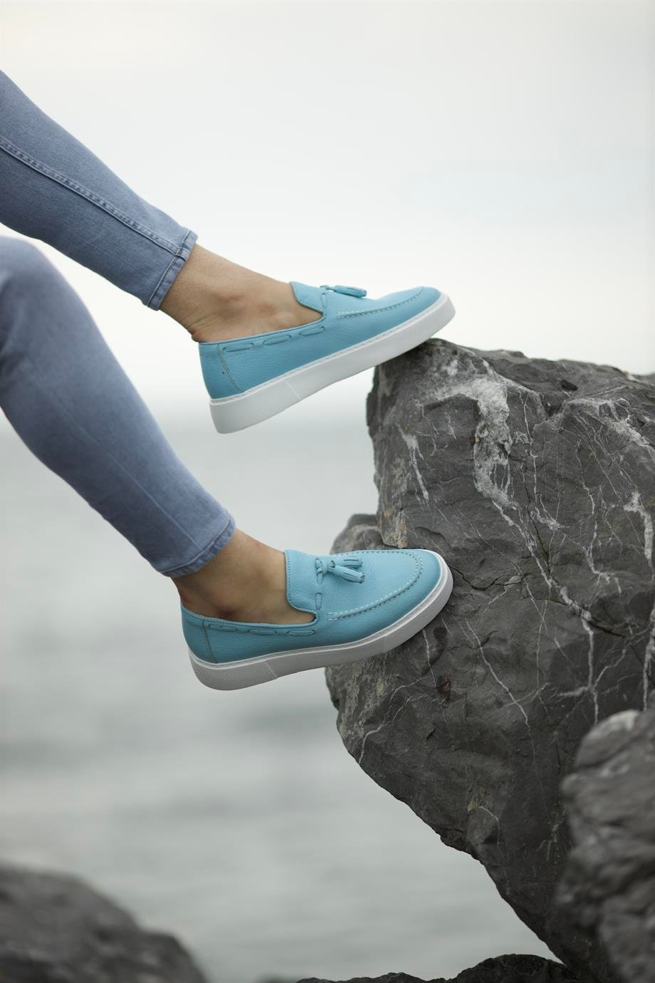 Blue Belgian Tassel Loafer