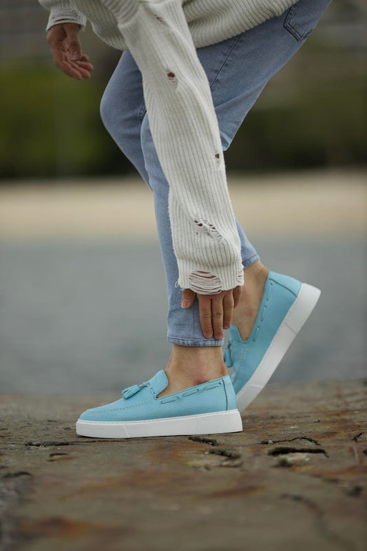 Blue Belgian Tassel Loafer