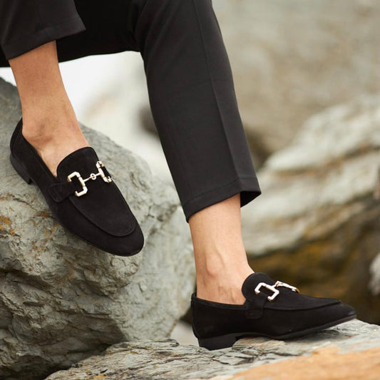 Black Lux Suede Loafers
