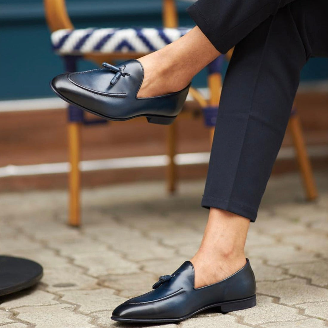 Blue Tassel Loafer