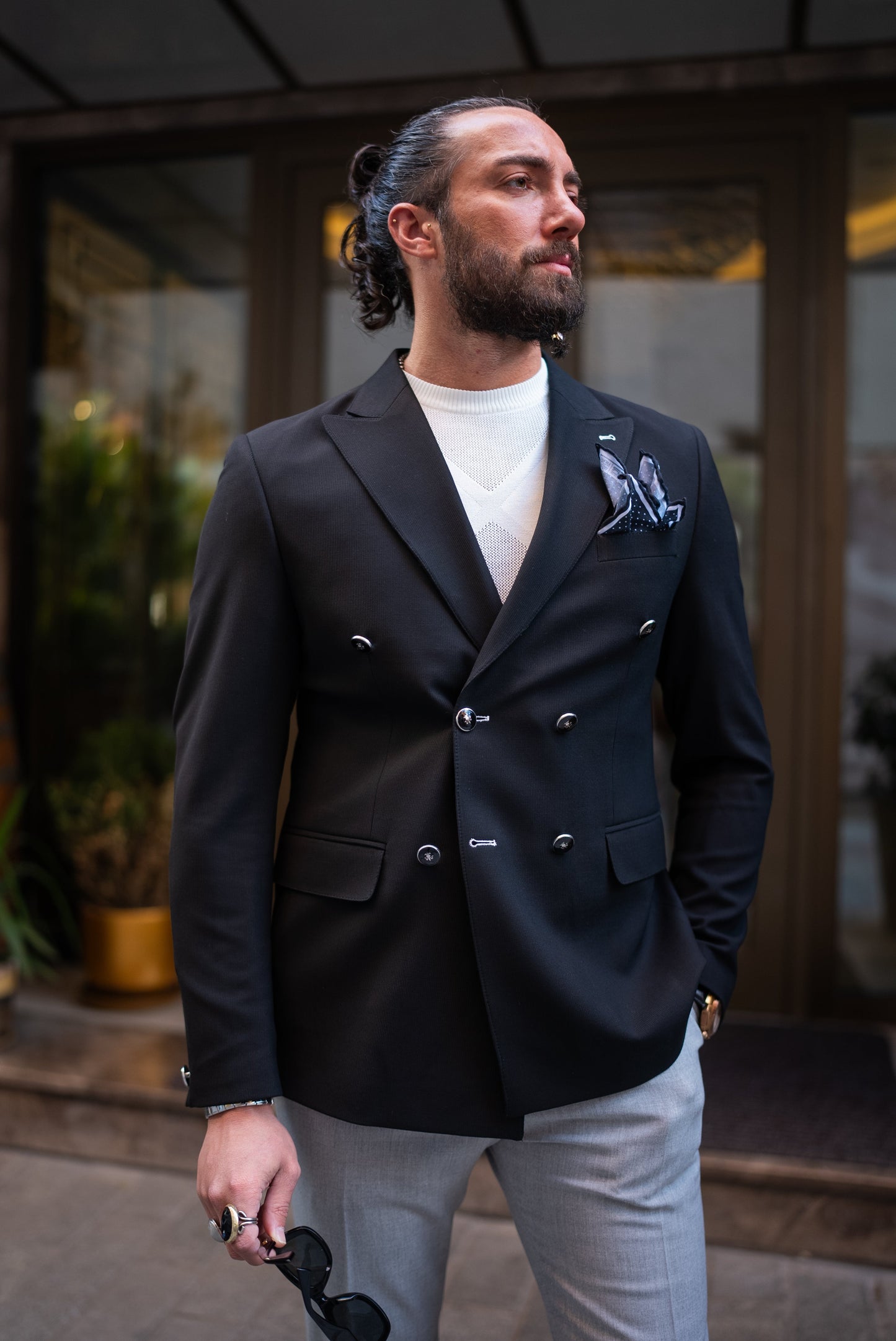 Black Double Breasted Blazers