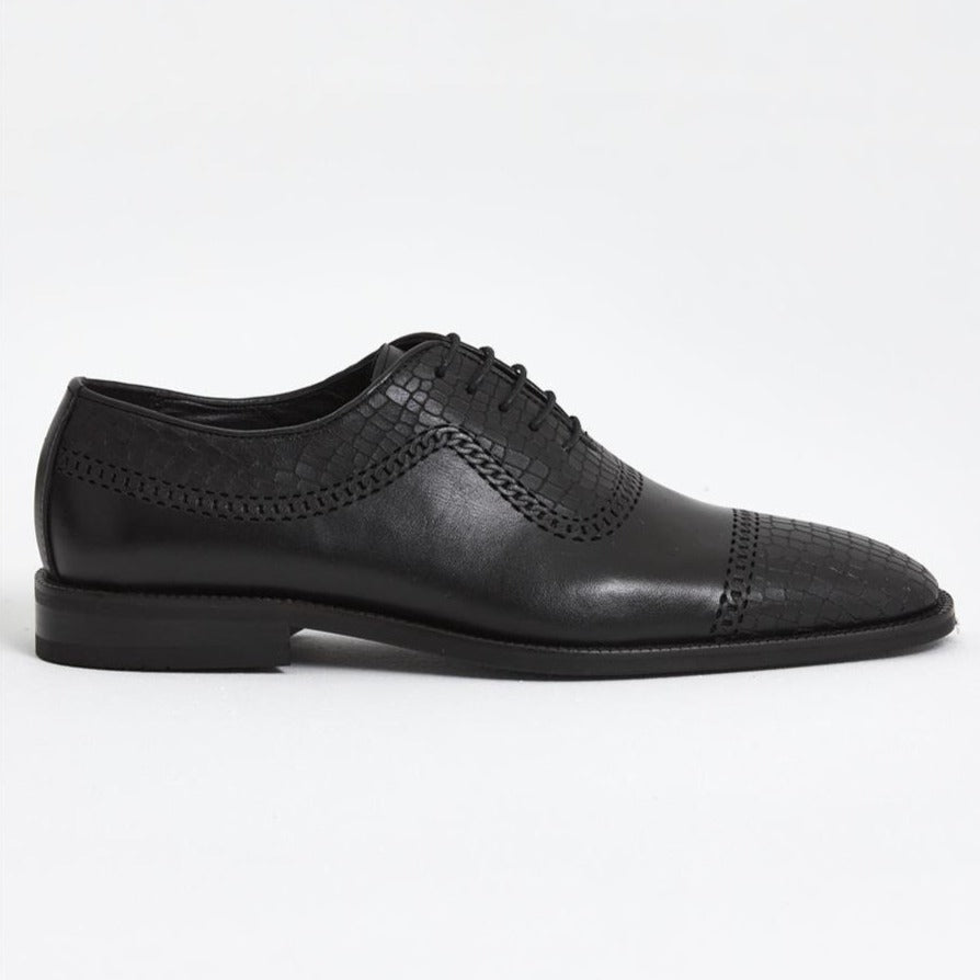 Black Printed Leather Laces