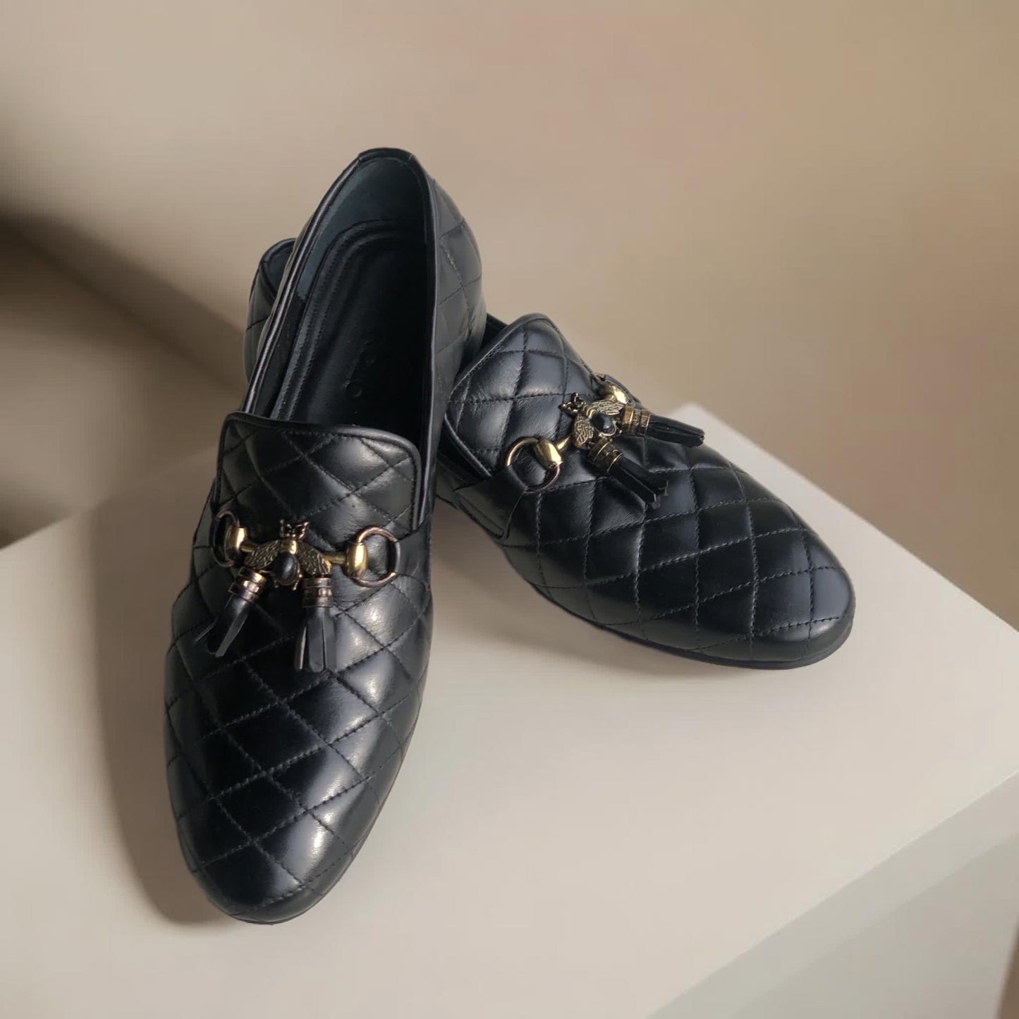 Black Fully Diamond Loafer Bee