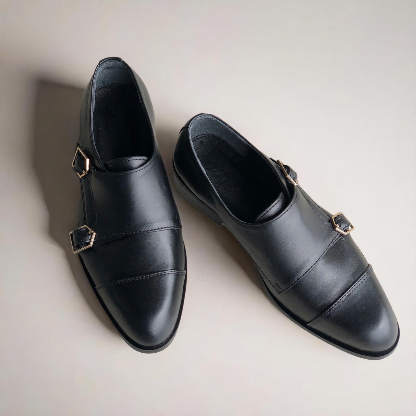 Black Double Monk Straps