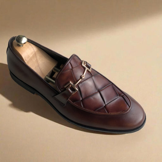 Brown Vamp Big Knitted Loafer-AL49