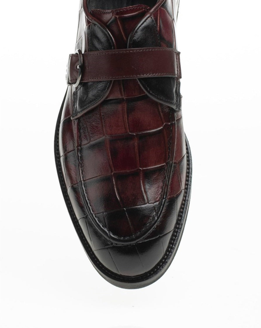 Burgundy Croc Single Monk