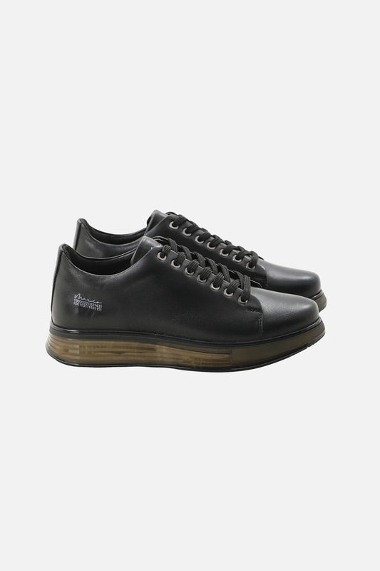 Black Leather Sneakers